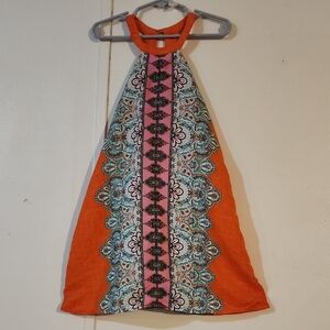 GB Girls Orange and Pink Halter Dress Size 5
